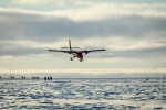 A Bas Twin Otter just before touchdown