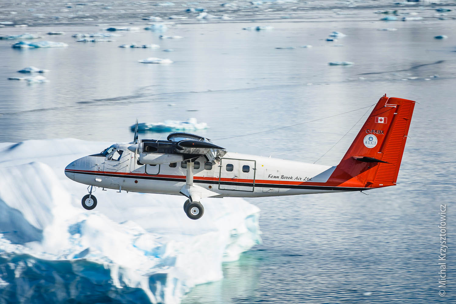 Kenn Borek Twin Otter after take off from Rothera